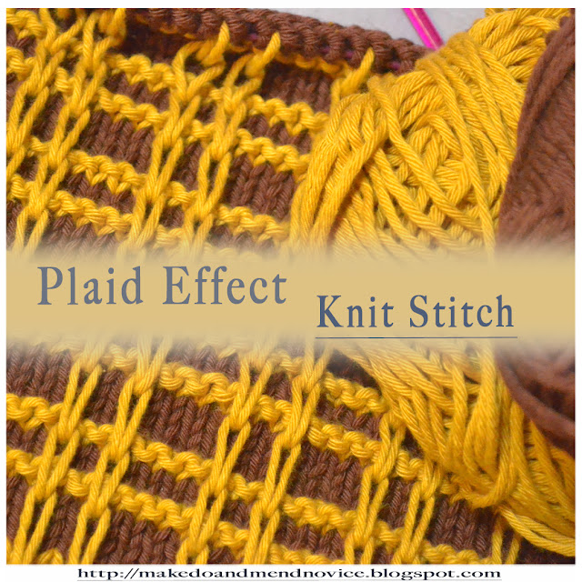 Plaid Effect Knit Stitch Pattern Knitting Pattern