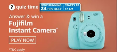 अमेज़ॅन क्विज़ 08th अप्रैल 2021-Win Fujifilm Instant Camera
