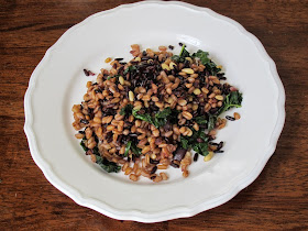Farro Black Rice with Kale and Pinenuts