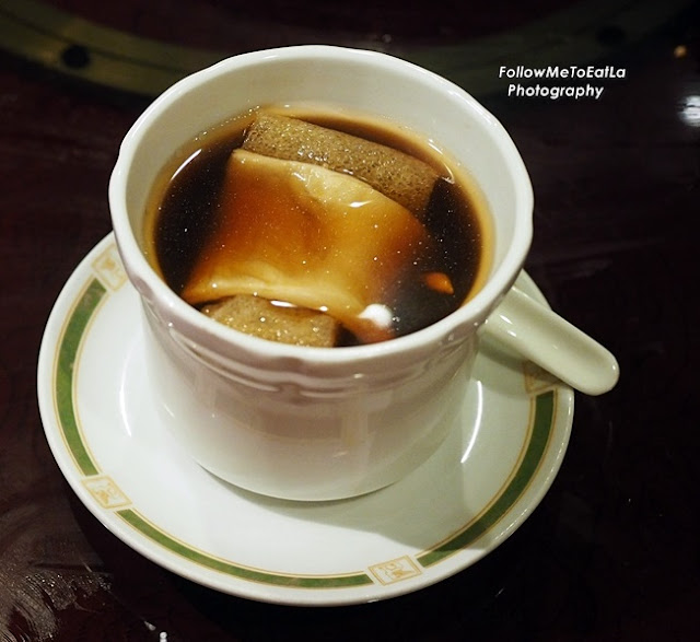 Double-boiled Superior Fish Maw Soup With Fermented Black Garlic, Black Chicken & Cordyceps Flowers