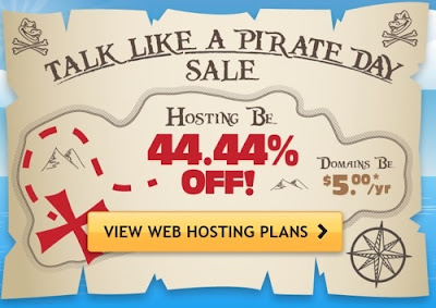 Hostgator discount 44% off pirate day 19/09/13 00.00น. 24hrs.