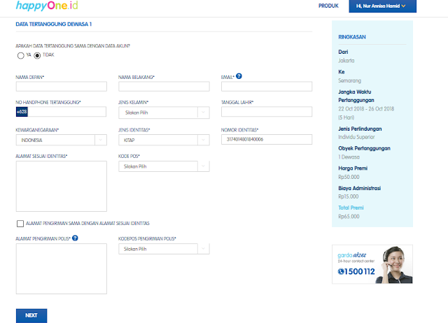 data tertanggung happytrip