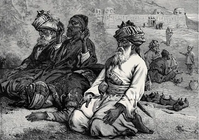 1880's art from London Illustrated News showing Afghans praying