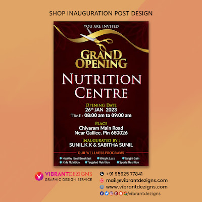 Shop inauguration post Design, Grand Opening Images, Grand Opening Poster design thrissur, Shop Inauguration invitation thrissur, graphic design thrissur-vibrantdezigns