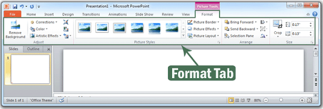 Microsoft PowerPoint 2010 Format Tab in Hindi | माइक्रोसॉफ्ट पॉवरपॉइंट 2010 फॉर्मेट टैब हिंदी में