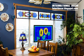 stained glass window for dining room interior
