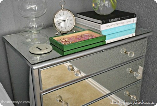 DIY mirrored nightstand