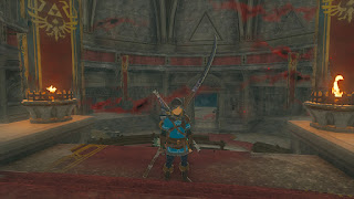 wearing the Champion's Leathers with the Hylian Hood at the Sanctum
