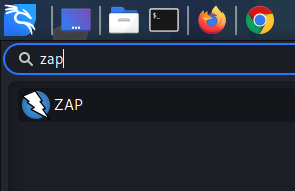 zap in kali linux application menu