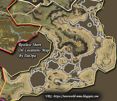 Restless Shore oil locations map