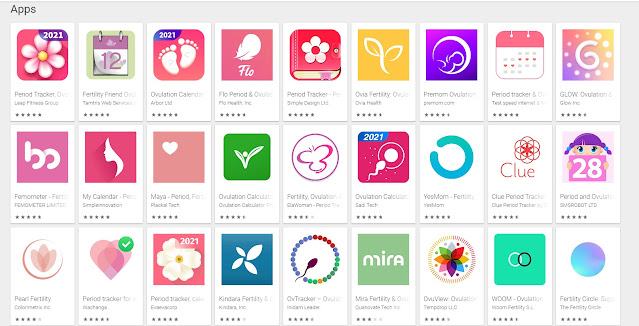 Fertility apps in play store