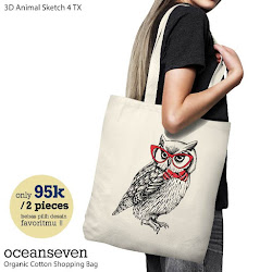 OceanSeven_Shopping Bag_Tas Belanja__Nature & Animal_3D Animal Sketch 4 TX