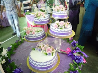 ~Liza's Yummy Cakes~: 5 tier wedding cake ~ pink & purple