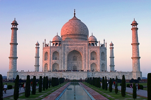 Taj Mahal stands in the city of Agra