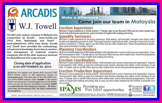 ARCADIS Malaysia Job Vacancies