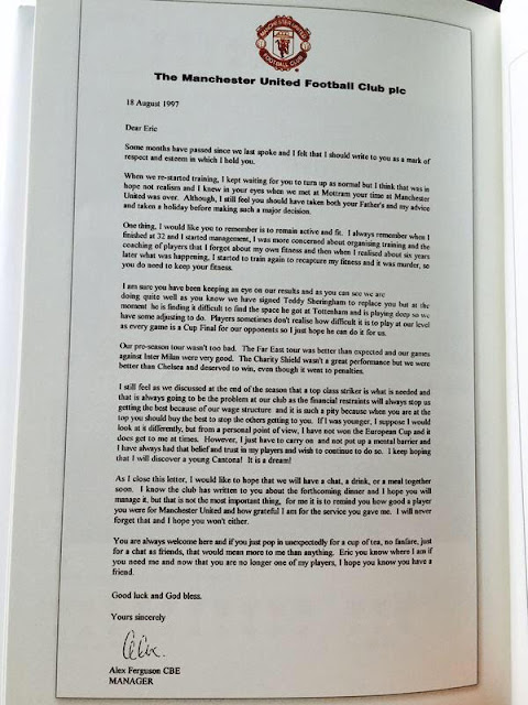 Sir Alex Letter for Cantona