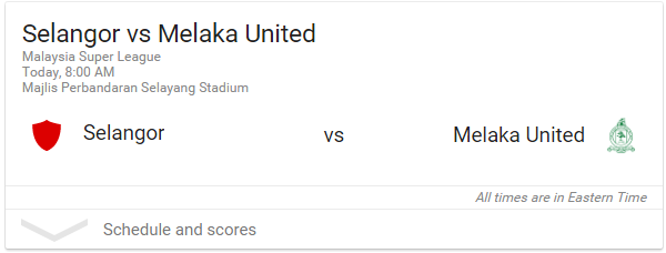 Live Streaming Selangor vs Melaka United 27 Januari 2017 