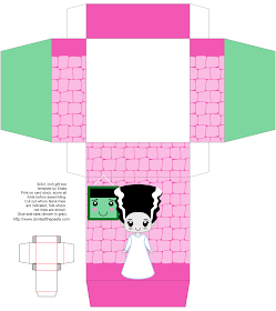 printable Bride of Frankenstein gift box