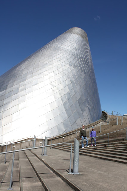 Admiring the structure of the Museum of Glass in Tacoma Washington