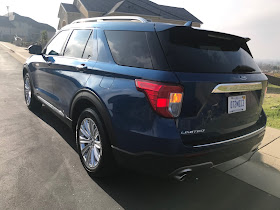Rear 3/4 view of 2020 Ford Explorer Hybrid Limited