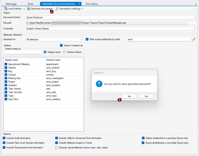 Fig. 9 - Generate document and open