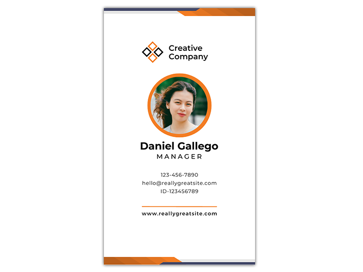 Download Template ID Card Orange Putih Portrait