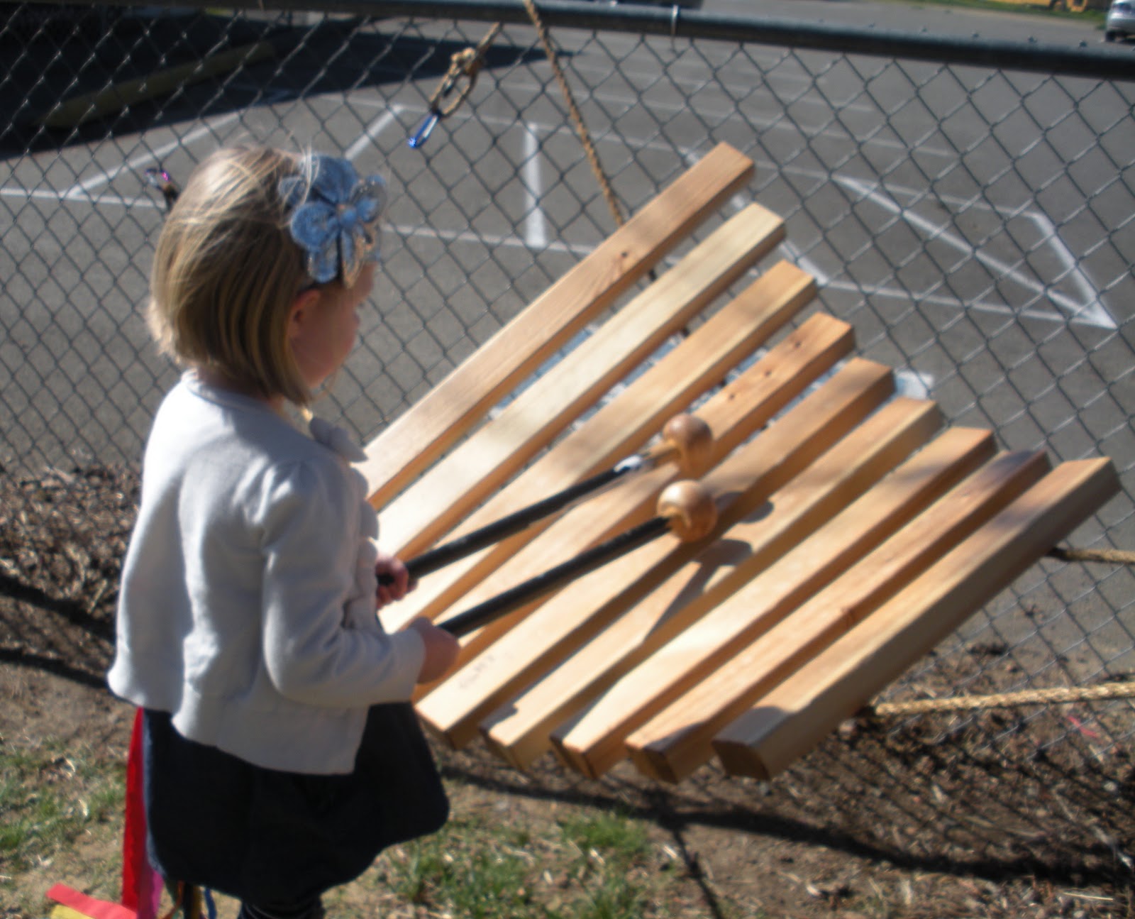  favorite outdoor musical activities 1 a wooden xylophone with mallets