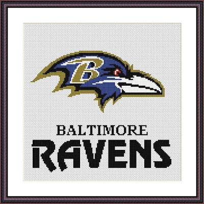 Baltimore Ravens cross stitch - Tango Stitch