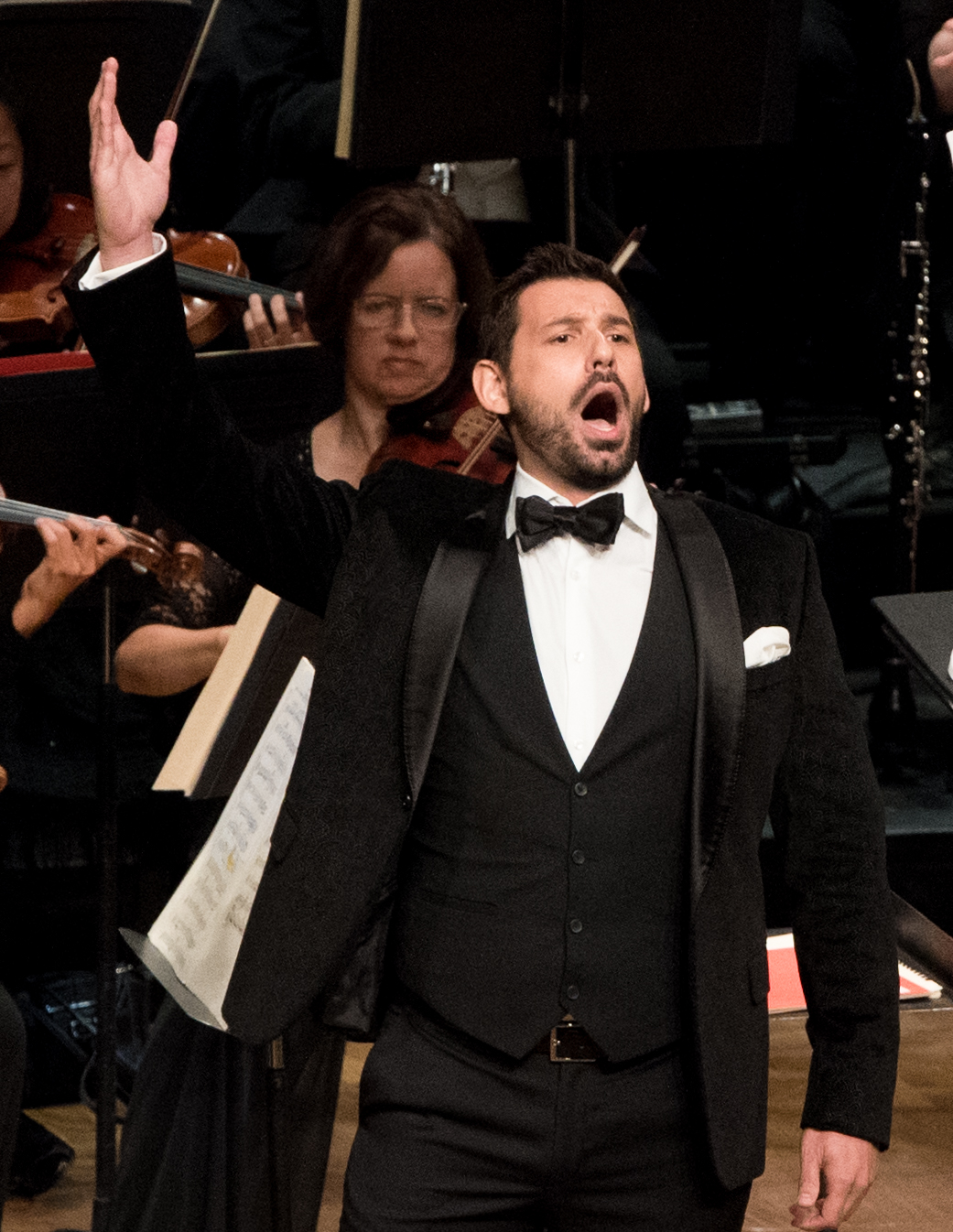 IN REVIEW: Tenor MICHELE ANGELINI singing 'Ah! mes amis, quel jour de fête' from Gaetano Donizetti's LA FILLE DU RÉGIMENT in Washington Concert Opera's 30th Anniversary Concert, 18 September 2016 [Photo by Don Lassell, © by Washington Concert Opera]