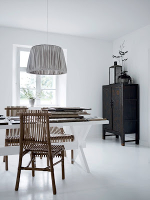 White Interior Dining Room Design, country dining room ideas, country dining room pictures, country dining room chairs