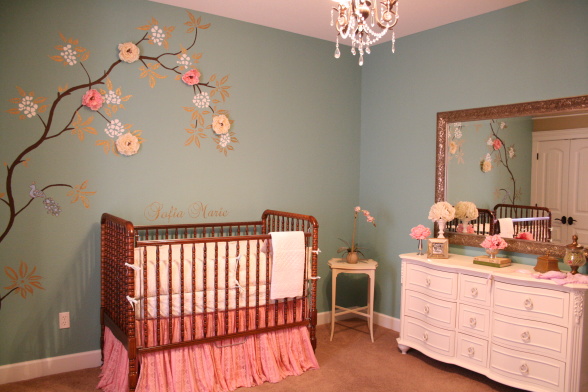 Wallpaper For Baby Girls Room. This nursery is from HGTV.