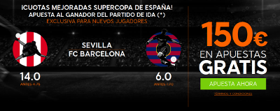 888sport bienvenida 150 euros + supercuota 14 o 6 gana Sevilla o Barcelona 14 agosto