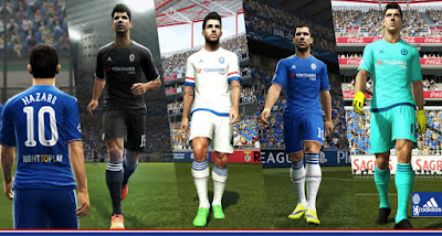 PES 2013 Chelsea 2015-16 Kits With New UCL Font By Abdallah El Ghamry