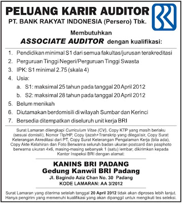 PT.Bank Rakyat Indonesia (Padang) ~ Akses Kerja