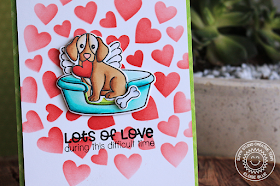 Sunny Studio Stamps: Pet Sympathy Lots of Love Heart Background Sympathy Card by Eloise Blue