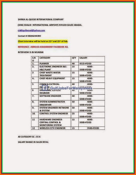 King Khalid International Airport jobs for KSA