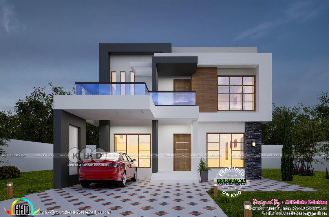   1900  sq  ft  cost estimated contemporary  home  Kerala 