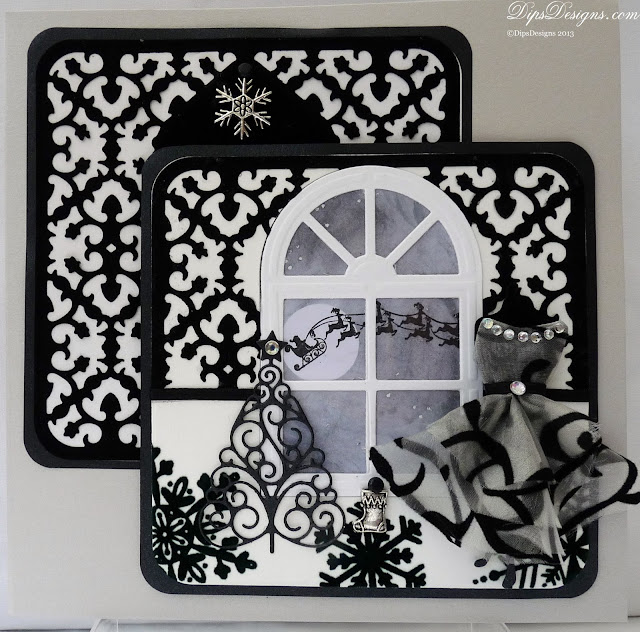 Charming Black & White Christmas Dress & Mannequin Card