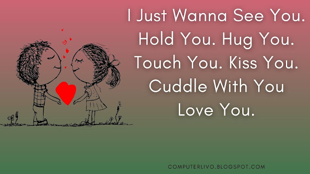 I Just Wanna See You. Hold You.Hug You. Touch You. Kiss You. Cuddle With You Love You.