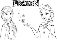 Desenhos para Colorir da Elsa e da Anna do filme Frozen.