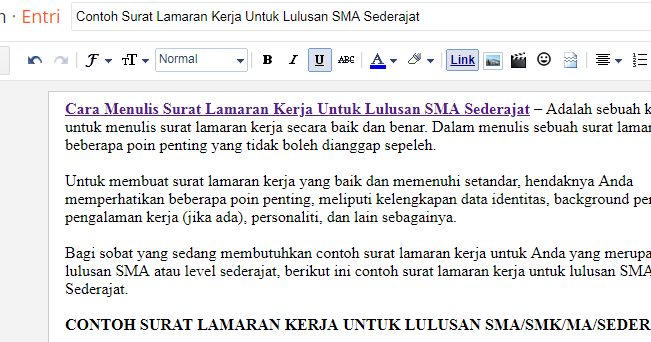 Contoh Surat Lamaran Kerja Untuk Lulusan Sma Sederajat Bacanulis Com