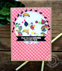 Sunny Studio Stamps: Summer Picnic Even The Best Picnics have a few Ants Shaker Card by Vanessa Menhorn.