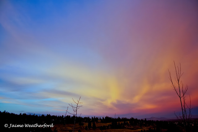 Jaime Weatherford Gorgeous Winter Sunset Awbrey Butte  Bend Oregon