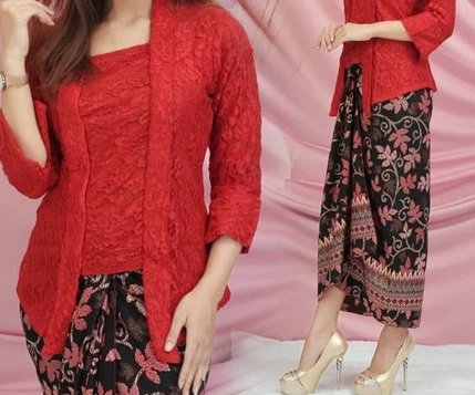 Cara Mudah Mendesain dan Menjahit Kebaya Merah Wanita Sesuai Bahan Kainnya