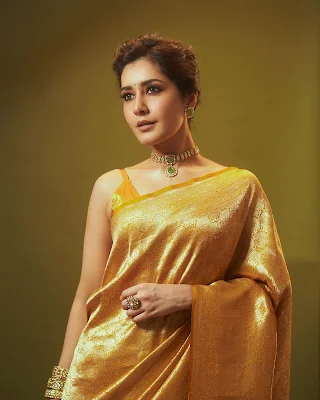 Actress Rashi khanna stunning looks in saree photoshoot