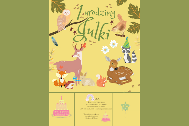 kartka urodzinowa z motywem zwierząt
