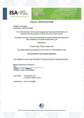 Shaklee Status Sijil Halal Jakim Certificate Malaysia 2024