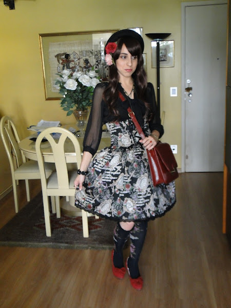 Lolita fashion coordinate with AATP's Grimoir of the Moonlight skirt