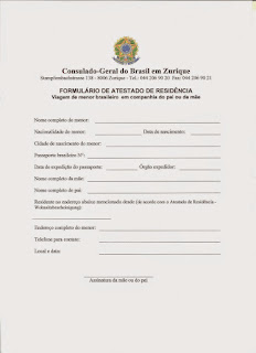 declaração de residencia para filho