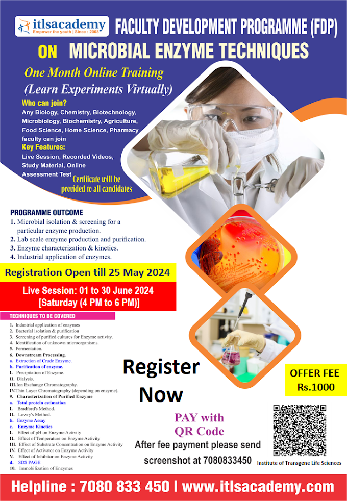 FACULTY DEVELOPMENT PROGRAMME (FDP) ON MICROBIAL ENZYME TECHNIQUES | Subscribe Now